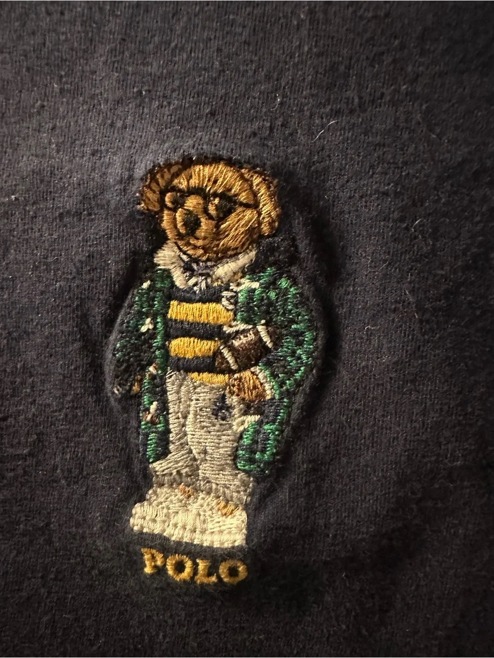 Polo Ralph Lauren Polo Bear Long Sleeve Shirt Navy Embroidered Bear Men’s L